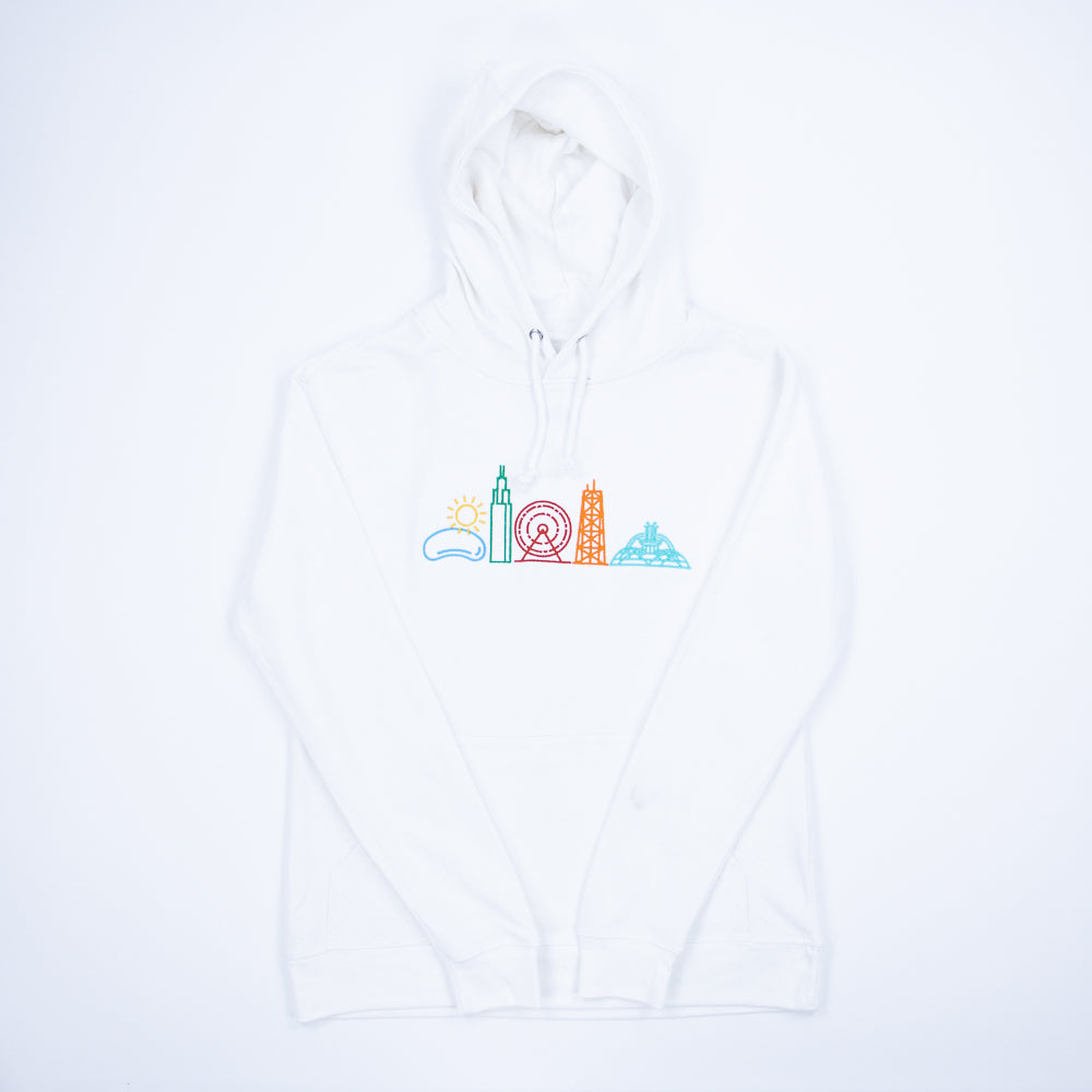 Neon Chicago Icons Hoodie