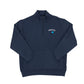 Navy blue half-zip sweatshirt with 'Minnesota' logo on a white background