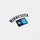 Embroidered patch with 'MINNESOTA' text and a flag design on a white background
