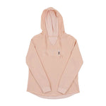 Blush pink hoodie with MINNESOTA text and a floral design on a white background
