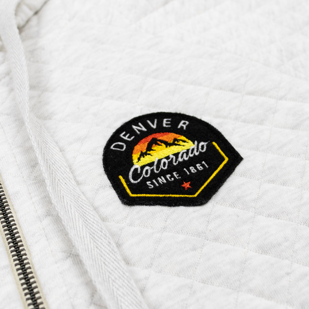 Denver Zip-Up Quilt Patch Hoodie