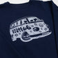 Navy blue sweatshirt with a white graphic of a van and 'Route 66 Chicago' text on a plain background