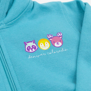 Toddler Denver Colorado Bright Animals Zip Up Hoodie