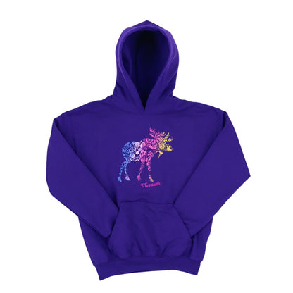 Minnesota Kids Floral Moose Hoodie