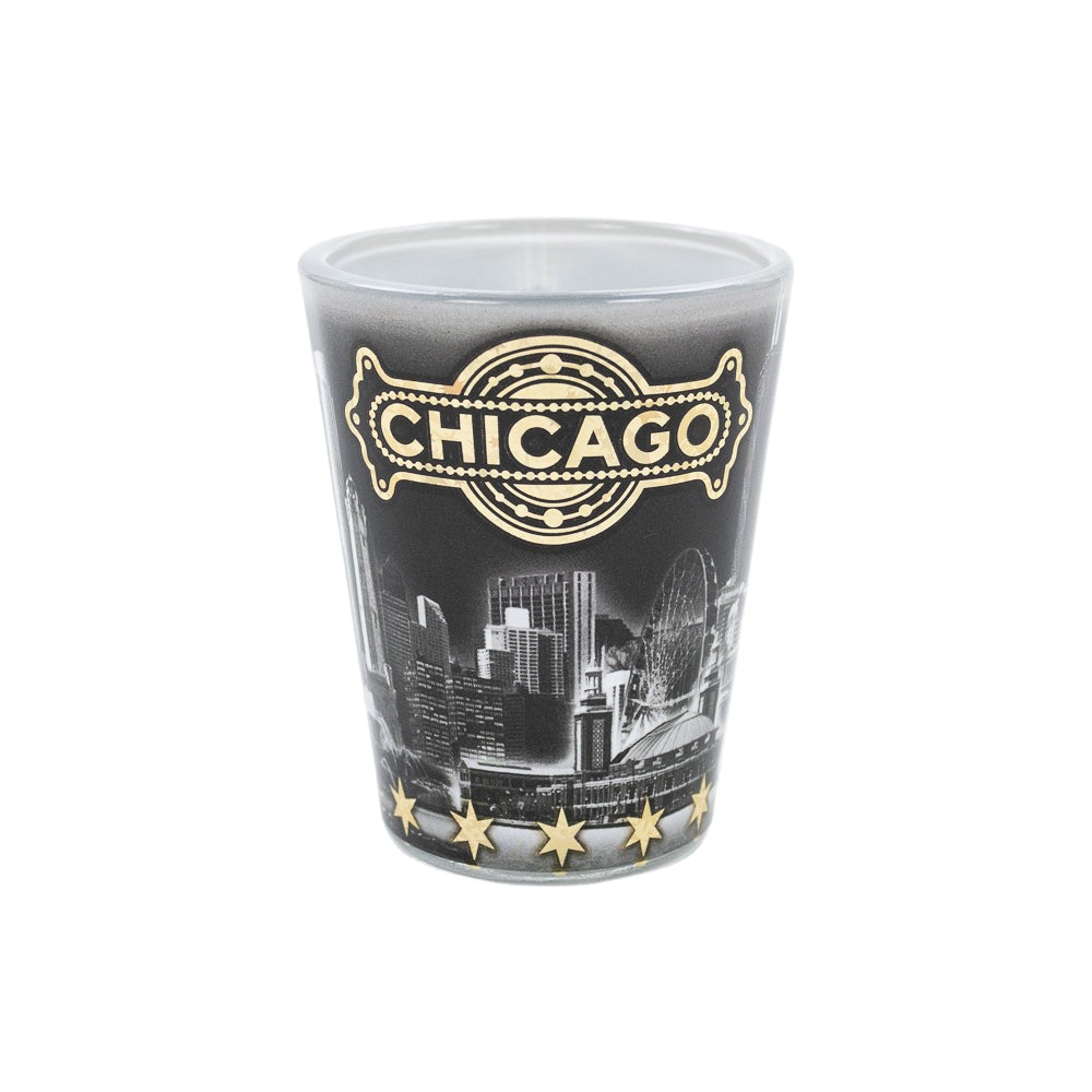 Black & White Chicago Shot Glass