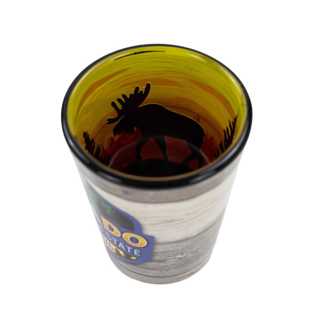 Rocky Mountain State Badge Shot Glass - Love From USA