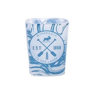 Minnesota Marble Blue Shot Glass - Love From USA