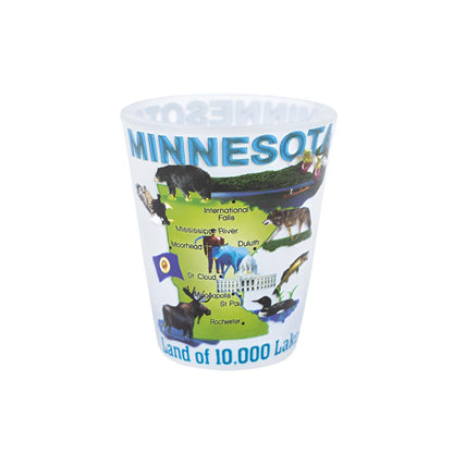 Frosted Minnesota Map Shotglass