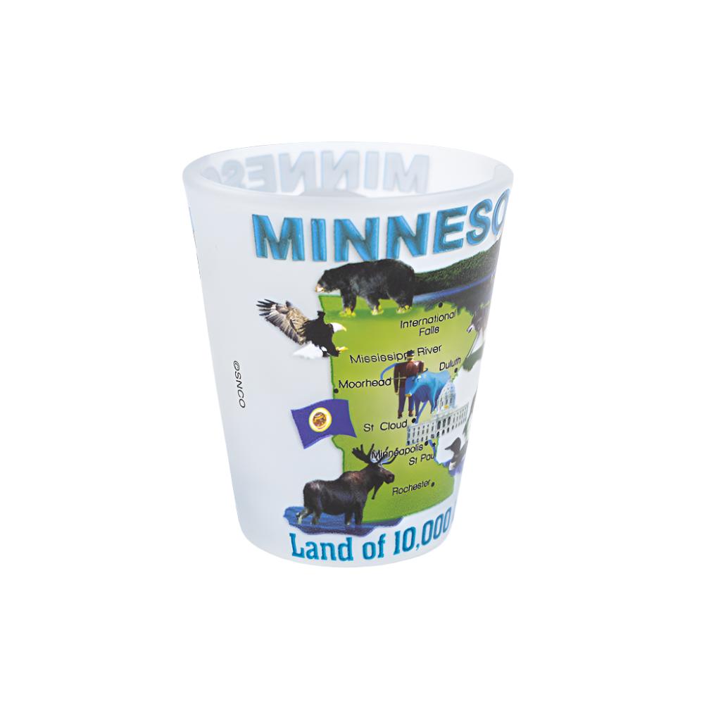 Frosted Minnesota Map Shotglass