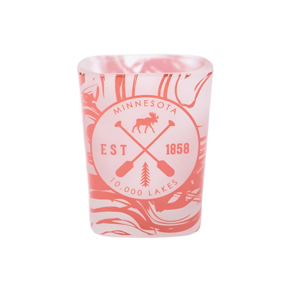 Minnesota Established Marble Red Shot Glass