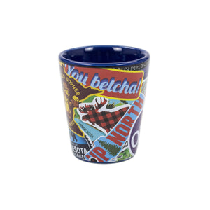Minnesota Sticker Collage Shot Glass
