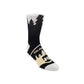 A sock with a nature-themed Colorado design on a white background
