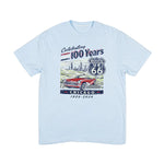 Light blue t-shirt with Route 66 graphic design on a white background