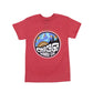 Red t-shirt with a colorful 'Chicago Wingy City' graphic on a white background