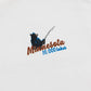 Design featuring a bear fishing and Minnesota 10,000 Lakes text on a Cappuccino colored t-shirt 