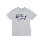 Gray t-shirt with 'Rochester Minnesota USA' text on a white background