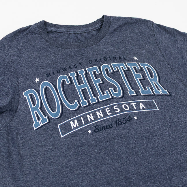 Green t-shirt with 'Midwest Original Rochester Minnesota since 1854' text on a white background