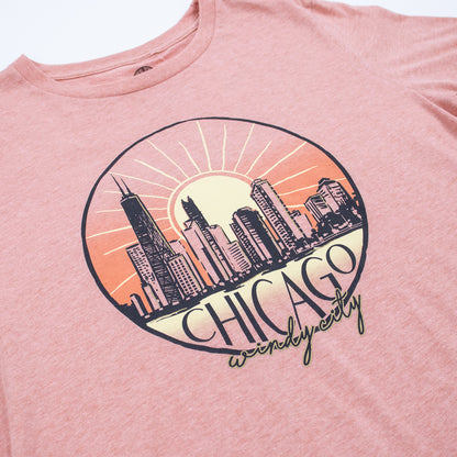 Chicago Skyline Sunset Tee