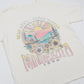 Ivory colored t-shirt with a colorful 'Minnesota' graphic design on a white background