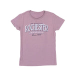 Paragon Pink t-shirt with 'Rochester The Queen City Minnesota Since 1854' text on a white background