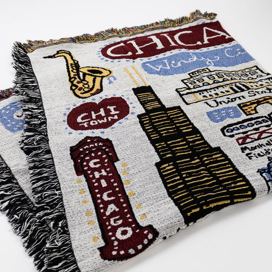 All Things Chicago Throw Blanket - Love From USA