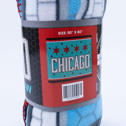 Mosaic Chicago Flag Blanket