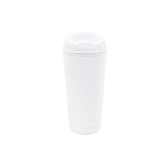 White tumbler on a white background