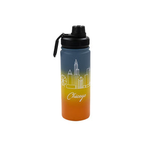 Chicago City Gradient Water Bottle - Love From USA
