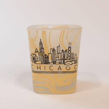 Chicago Beige Line Work Shot Glass - Love From USA