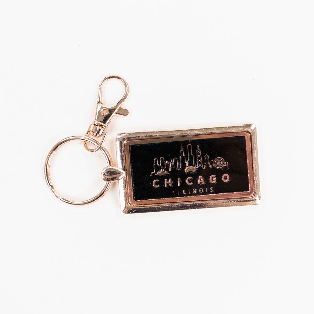 Chicago Black Skyline Keychain - Love From USA