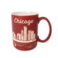 Chicago Etched Red Skyline Mug - Love From USA