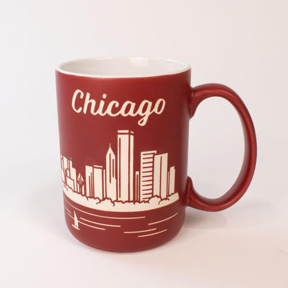 Chicago Etched Red Skyline Mug - Love From USA