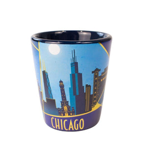 Chicago Gold Line Shot Glass - Love From USA
