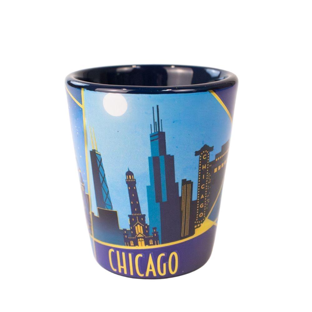 Chicago Gold Line Shot Glass - Love From USA