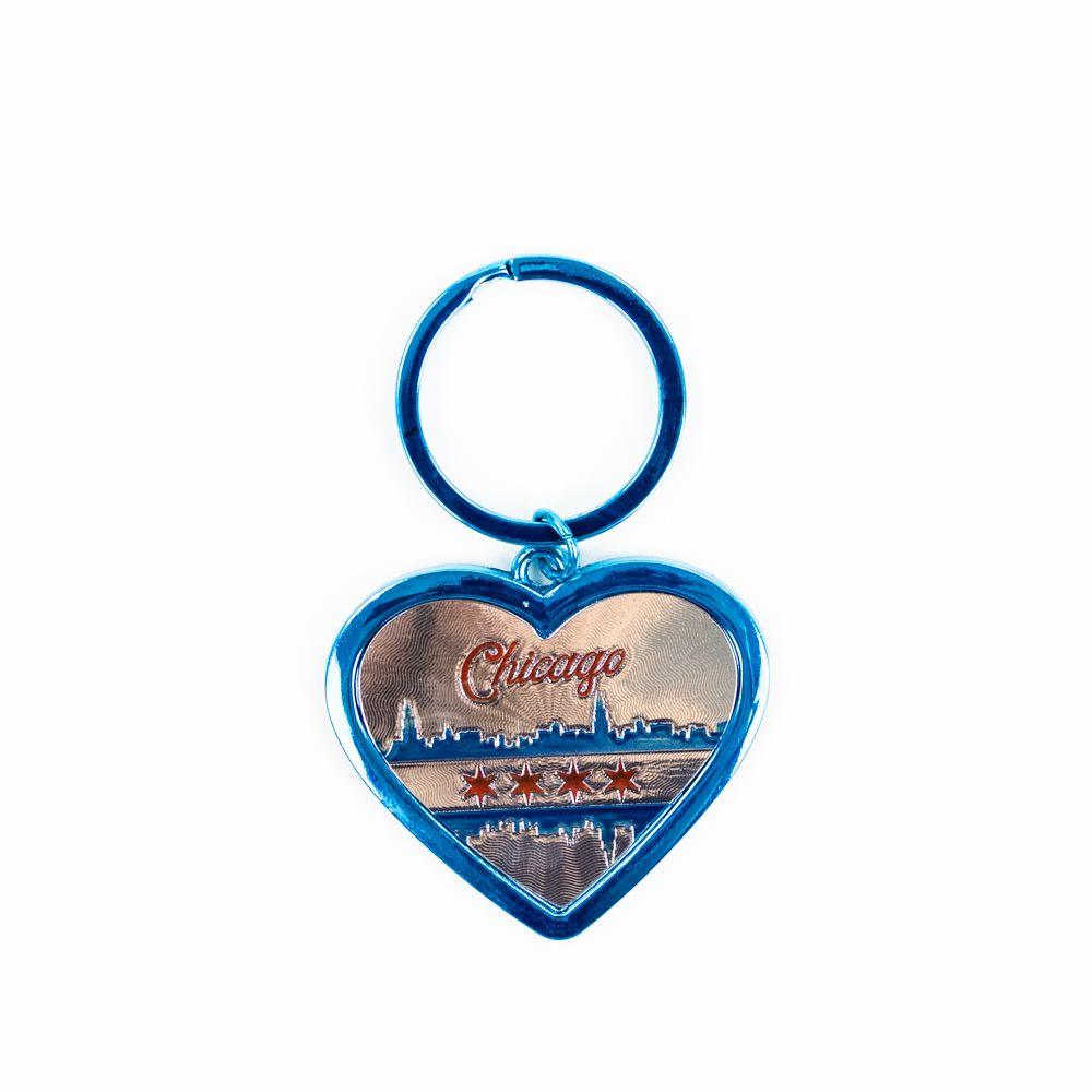 Chicago Heart-Shaped Flag Keychain - Love From USA