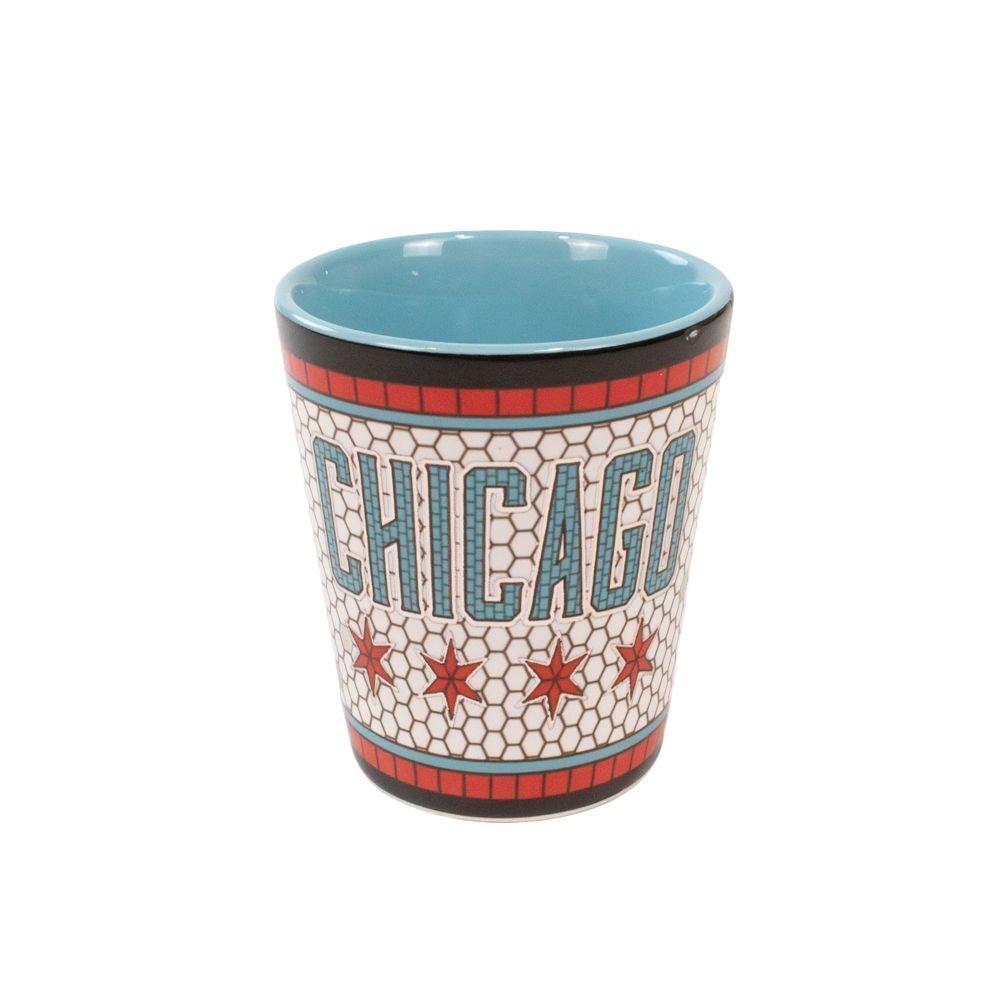 Chicago Mosaic Flag Shot Glass - Love From USA