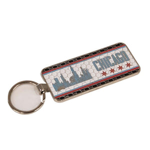 Chicago Mosaic Skyline Flag Keychain - Love From USA