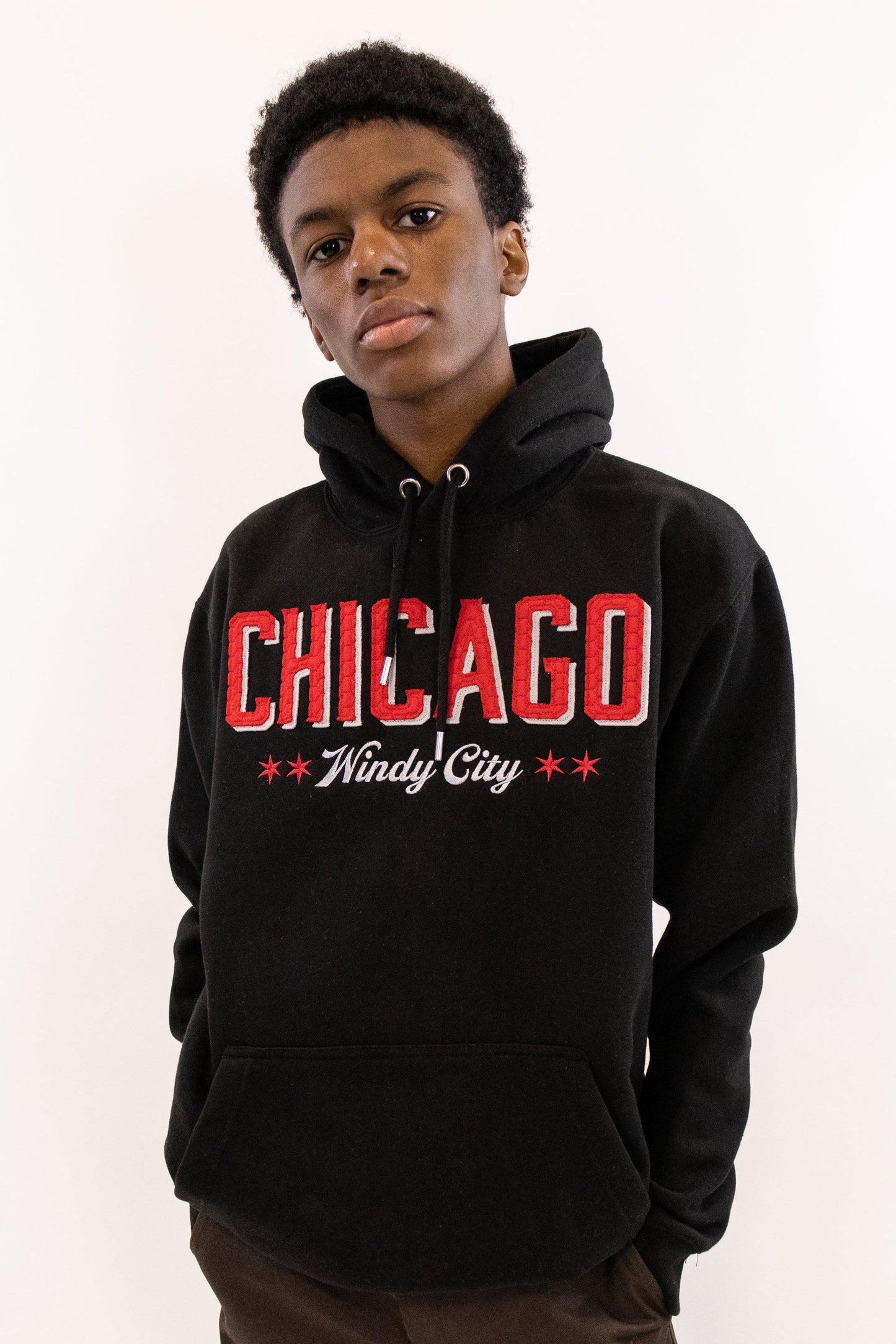 Chicago Mosaic Stitch Hoodie - Love From USA