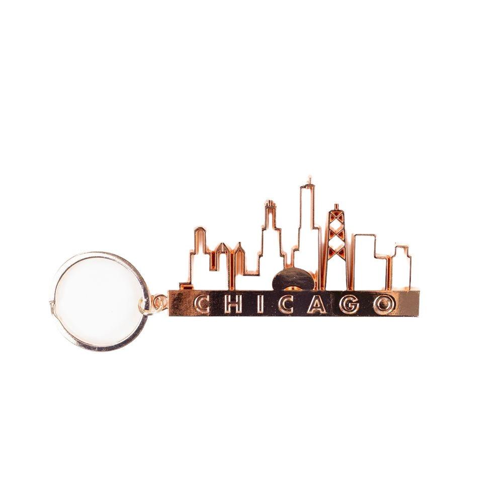 Chicago Rose Gold Skyline Keychain – Love From USA