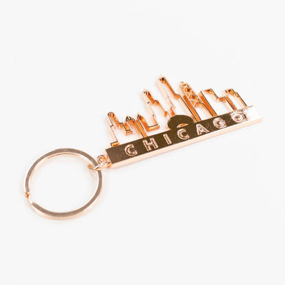Chicago Rose Gold Skyline Keychain - Love From USA
