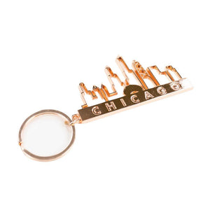 Chicago Rose Gold Skyline Keychain - Love From USA