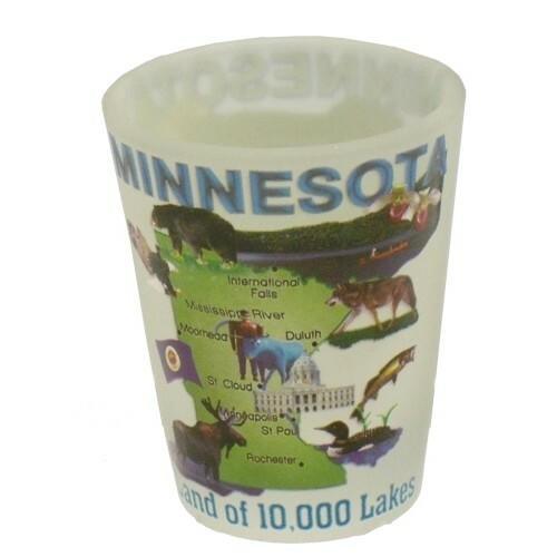 Frosted Minnesota Map Shotglass - Love From USA
