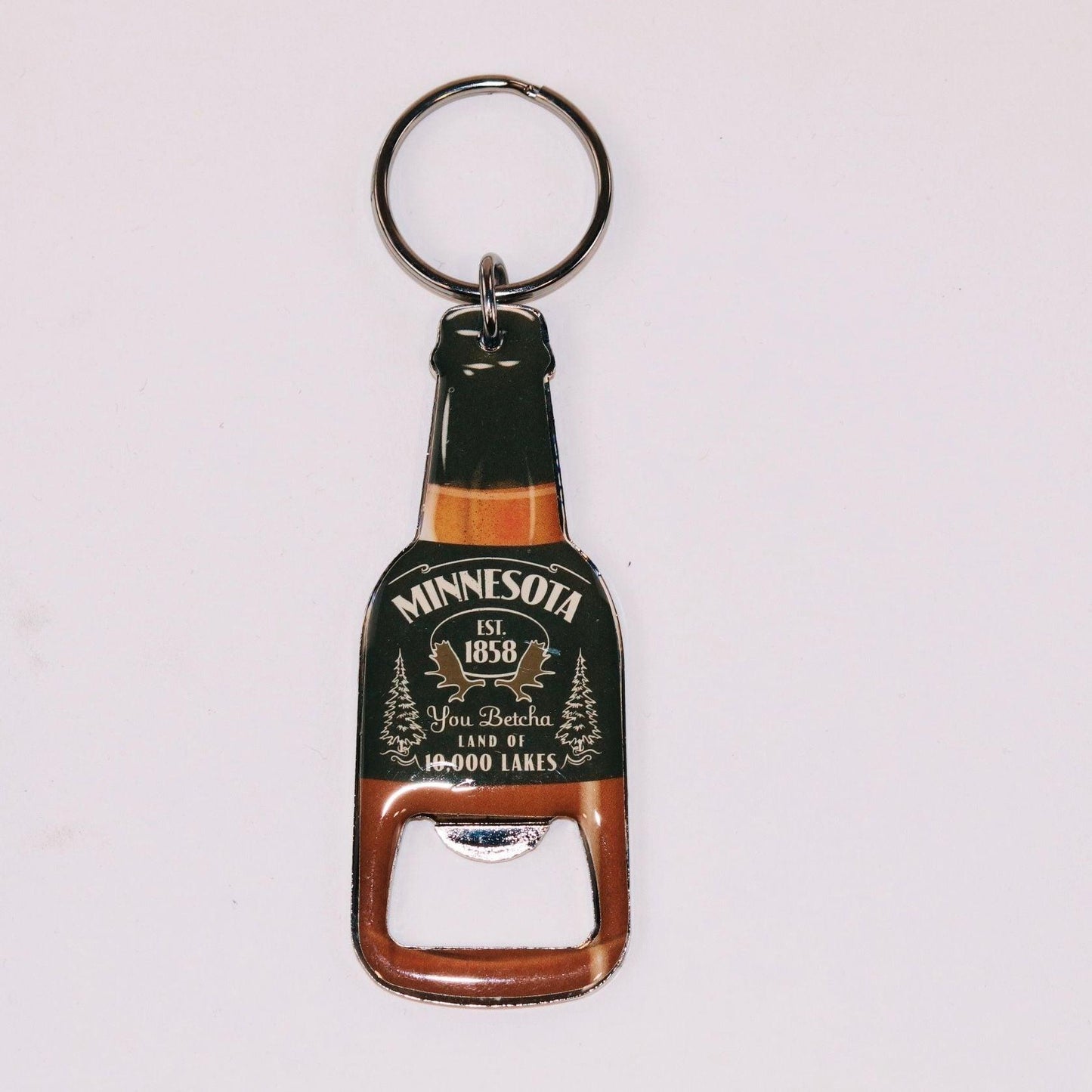 Minnesota BLK/WHT Bottle Opener Keychain - Love From USA