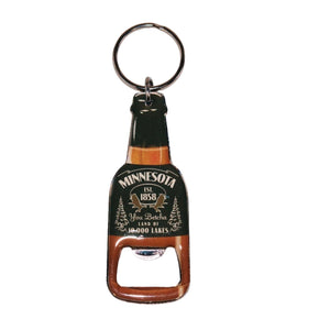 Minnesota BLK/WHT Bottle Opener Keychain - Love From USA
