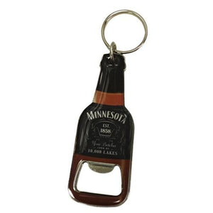 Minnesota BLK/WHT Bottle Opener Keychain - Love From USA