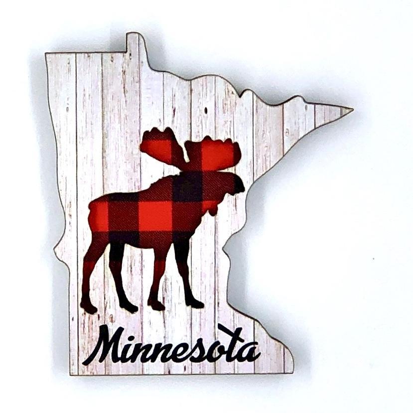 Minnesota Cozy Plaid Magnet - Love From USA
