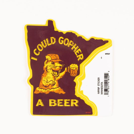 Minnesota Gopher A Beer Sticker - Love From USA