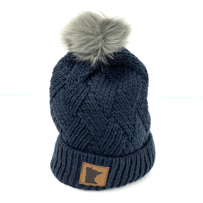 Minnesota Leather Patch Beanie - Love From USA