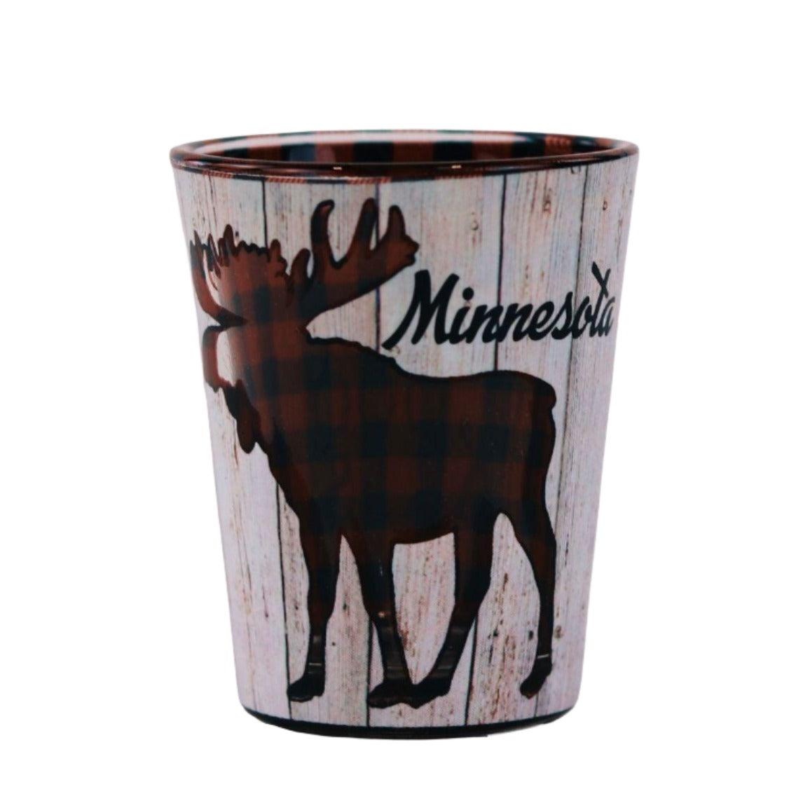 Minnesota Moose Cozy Plaid Shot Glass - Love From USA