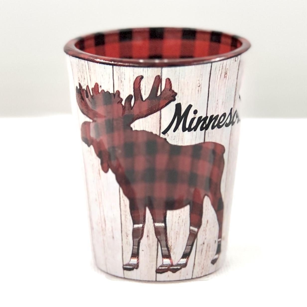 Minnesota Moose Cozy Plaid Shot Glass - Love From USA